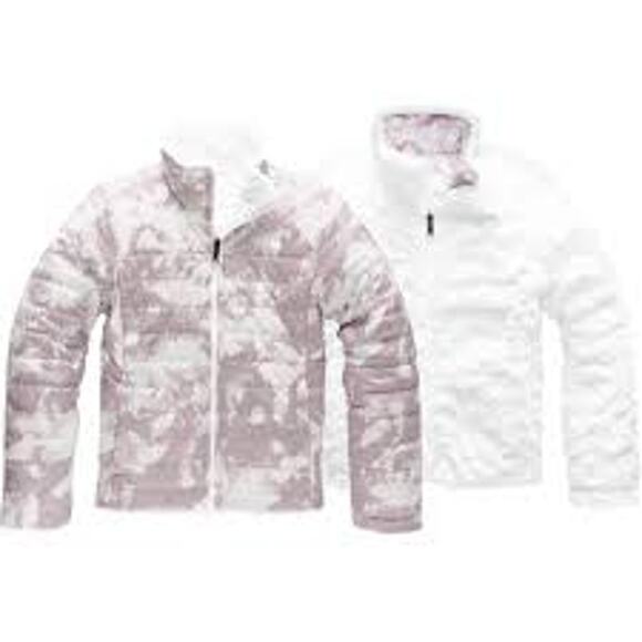The North Face Mossbud Reversible Swirl Coat Pink Size M (10/12) - Picture 1 of 6